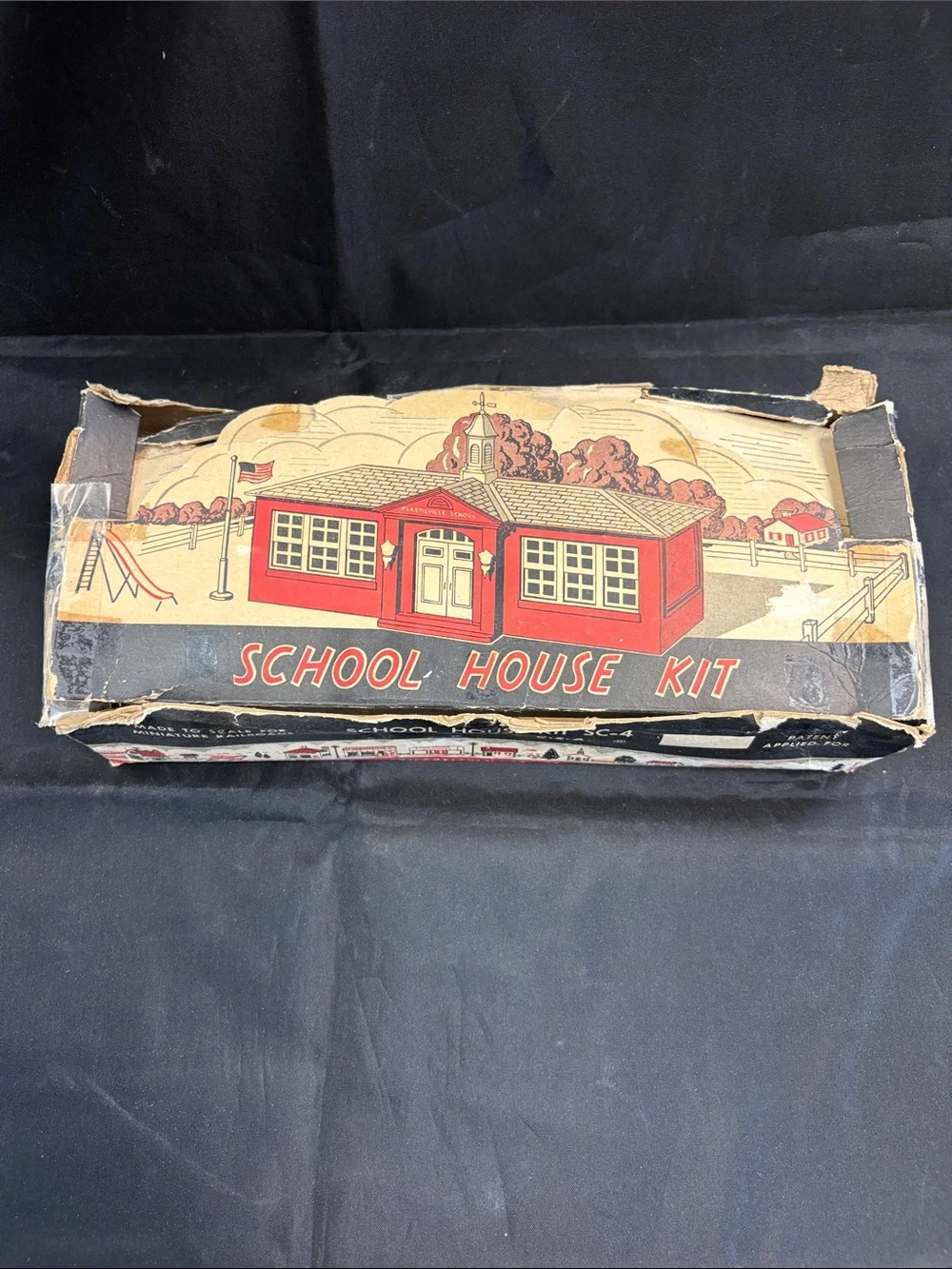 Vintage Red Schoolhouse-  Plasticville.  0264